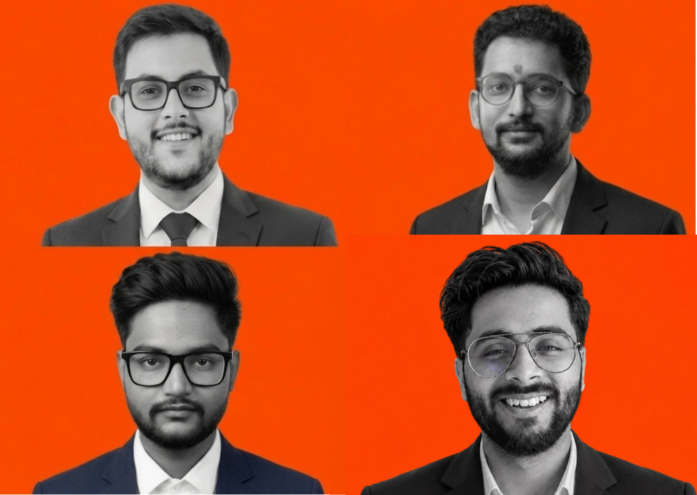 Four senior revenue operators, black-and-white portraits